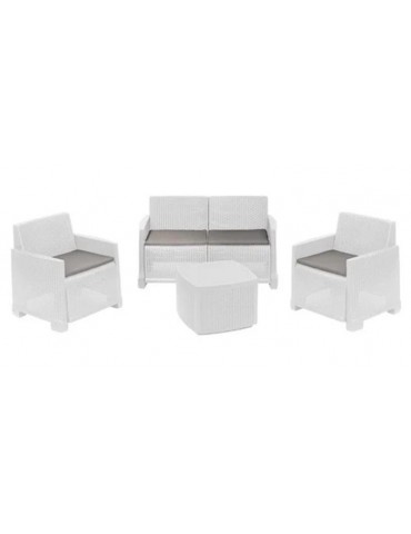 Set Rattan Como Bianco